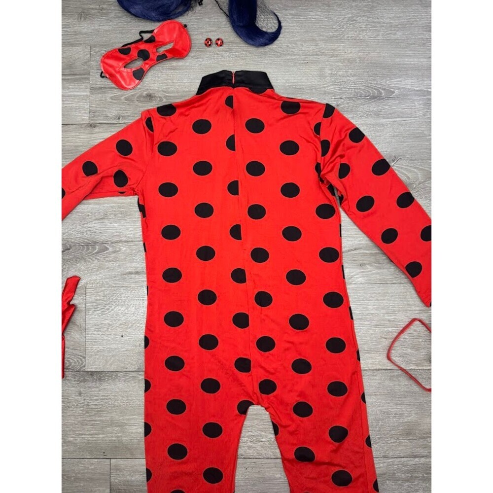Kids XL Red Polka Dot Costume Full Set Halloween Cosplay Dress Up Outfit - Picture 12 of 12